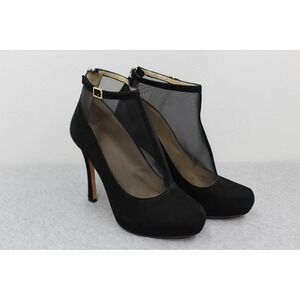 Kate Spade Booties Womens 7B Black Suede Mesh Platform Stiletto Heel Italy